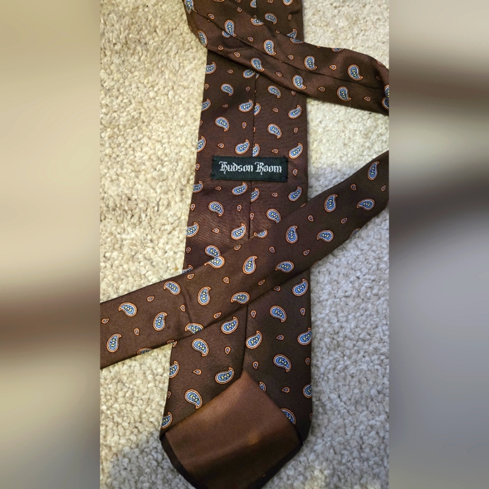 Hudson Room Brown Paisley Tie